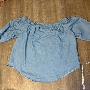 Iris Off Shoulder Chambray Blue Blouse size 3XL